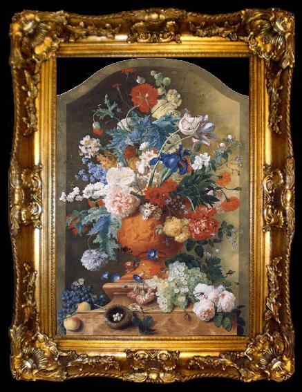 framed  HUYSUM, Jan van Flowers in a Terracotta Vase, ta009-2